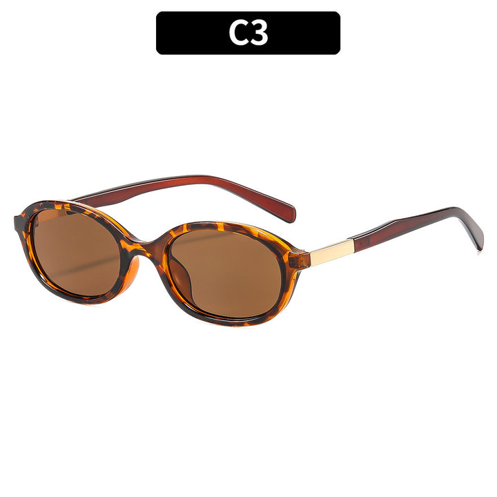 Modern Retro Oval Frame Sunglasses