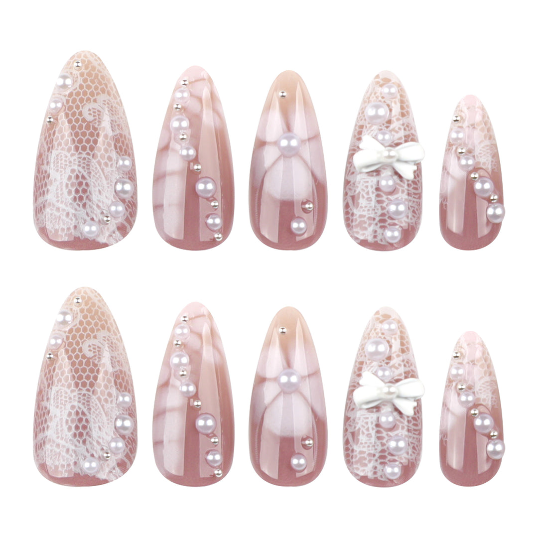 Artful Nail Extensions with Delicate Accents Kalsten