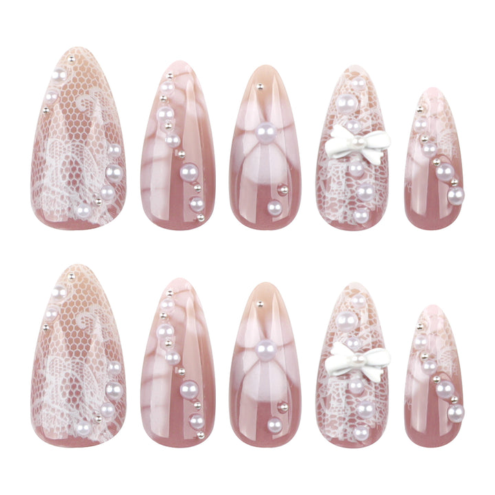 Artful Nail Extensions with Delicate Accents Kalsten