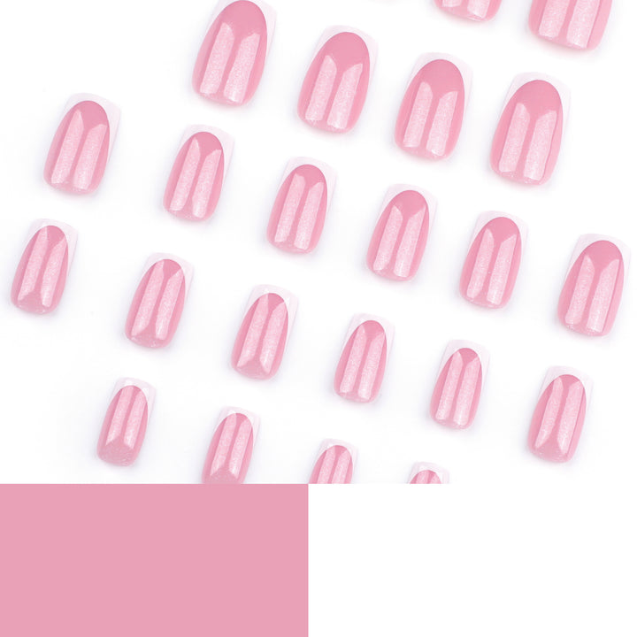Sparkling nail art with elegant French tip design Kalsten