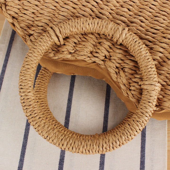 Braided beach bag with round handles Kalsten