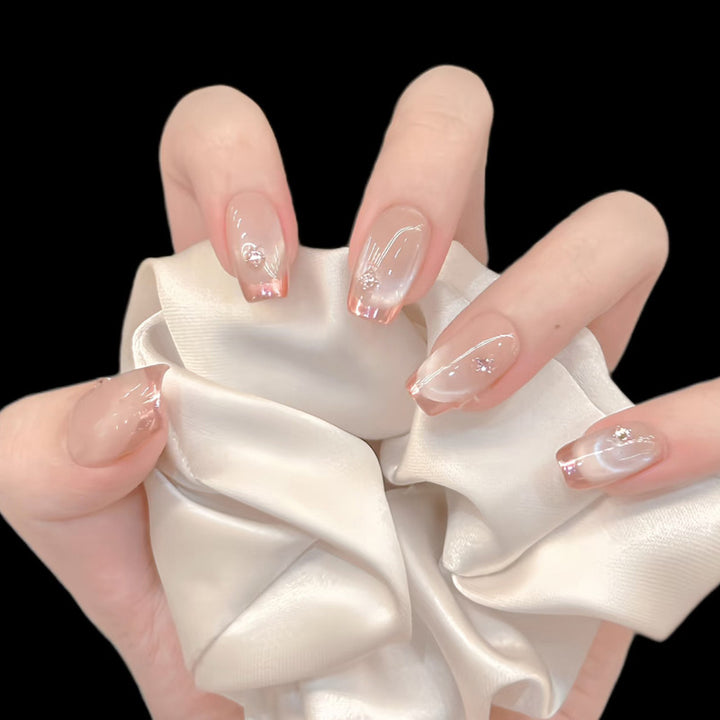 Elegant Crystal-Embellished Press-On Nails Kalsten