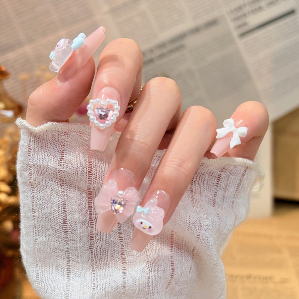 Artistic Floral Press-On Nail Set Kalsten