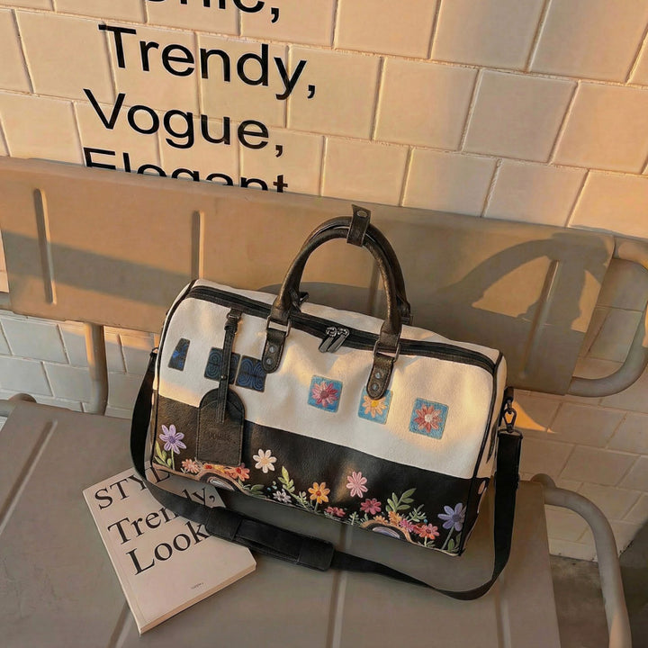 Floral Print Canvas Duffle Bag Kalsten
