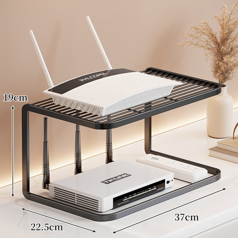 Ventilated Desktop Router and Modem Stand Organizer