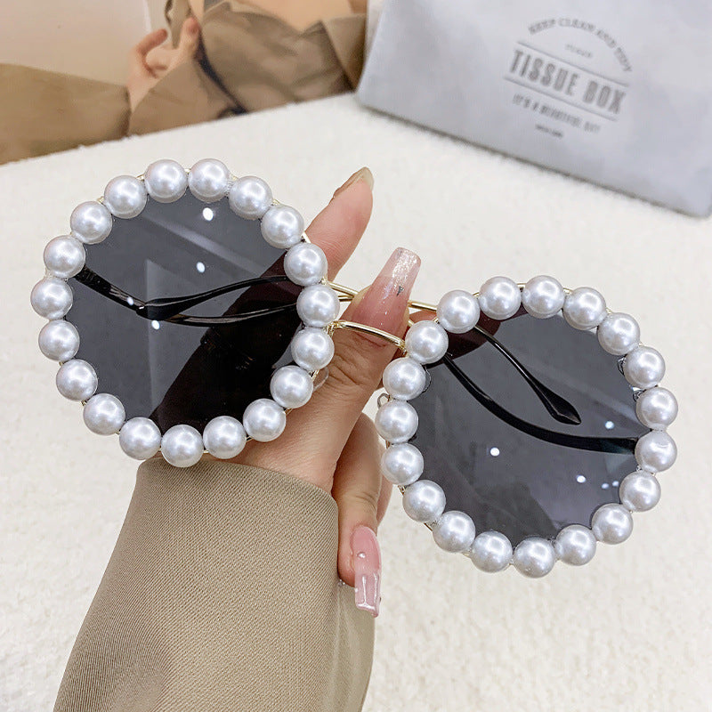 Women elegant oversized sunglasses with stylish transparent frame Kalsten