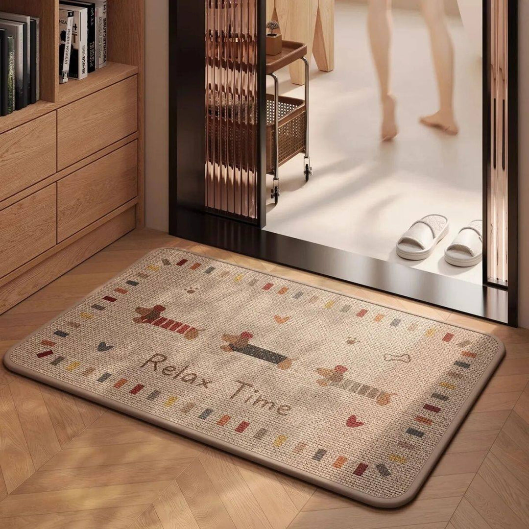 Playful Dog-Themed Bath Mat Kalsten