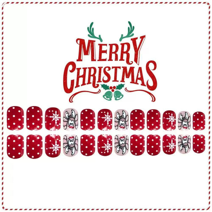 Christmas Art Nail Set with Lively Reindeer and Snowflake Designs Kalsten