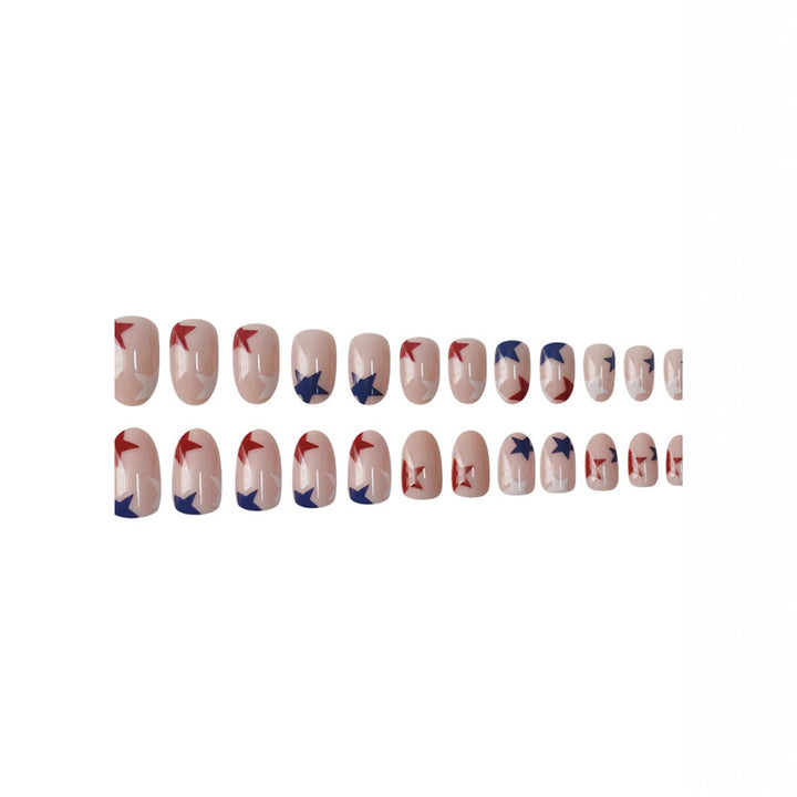 Artistic Star-Pattern Press-On Nails Kalsten