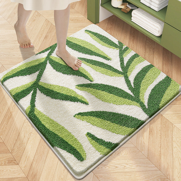 Floral Patterned Plush Bath Mat Kalsten