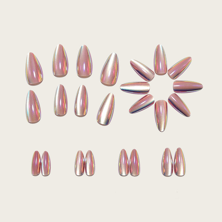 Artificial nails with holographic effect and elegant finish Kalsten