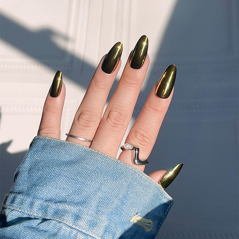 Elegant Metallic Stiletto Press-On Nails Kalsten