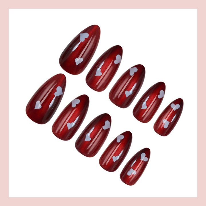 Artificial nail set with playful heart motifs Kalsten