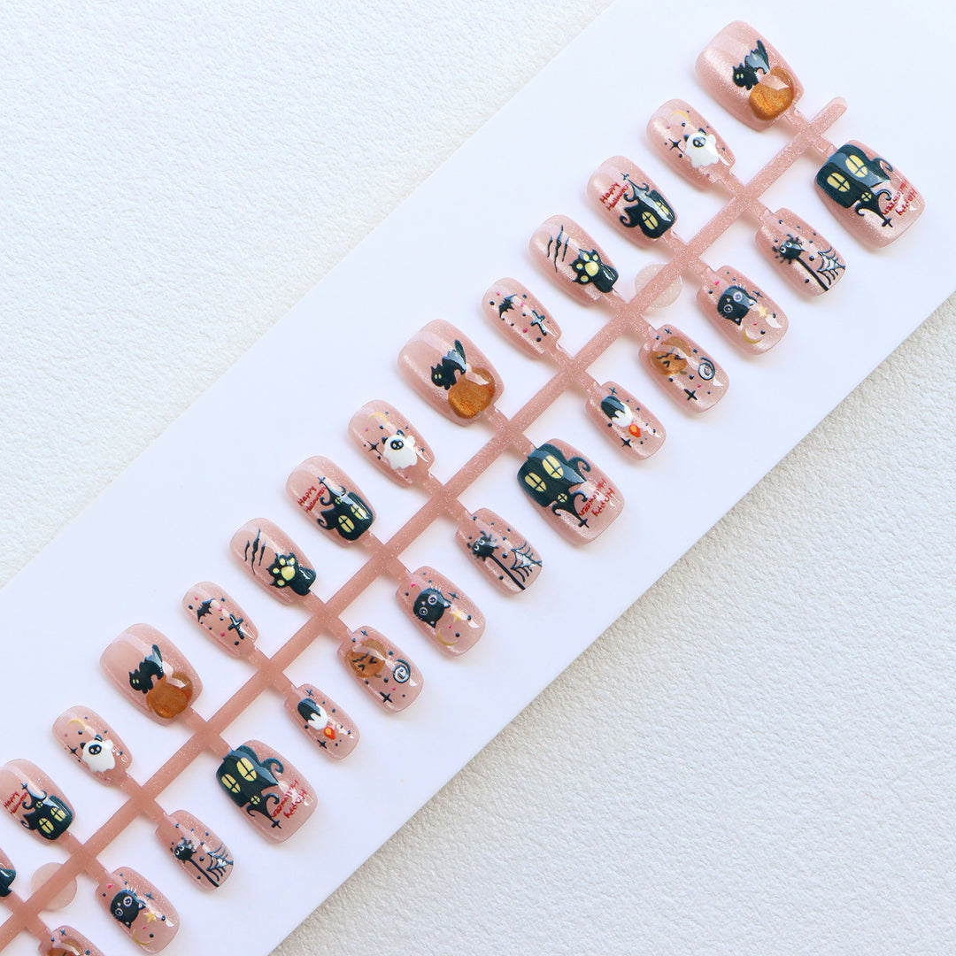 Creative Halloween-Themed Press-On Nail Art Set Kalsten