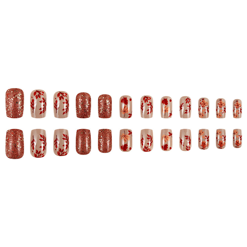Decorative Autumn-Themed Press-On Nails Kalsten