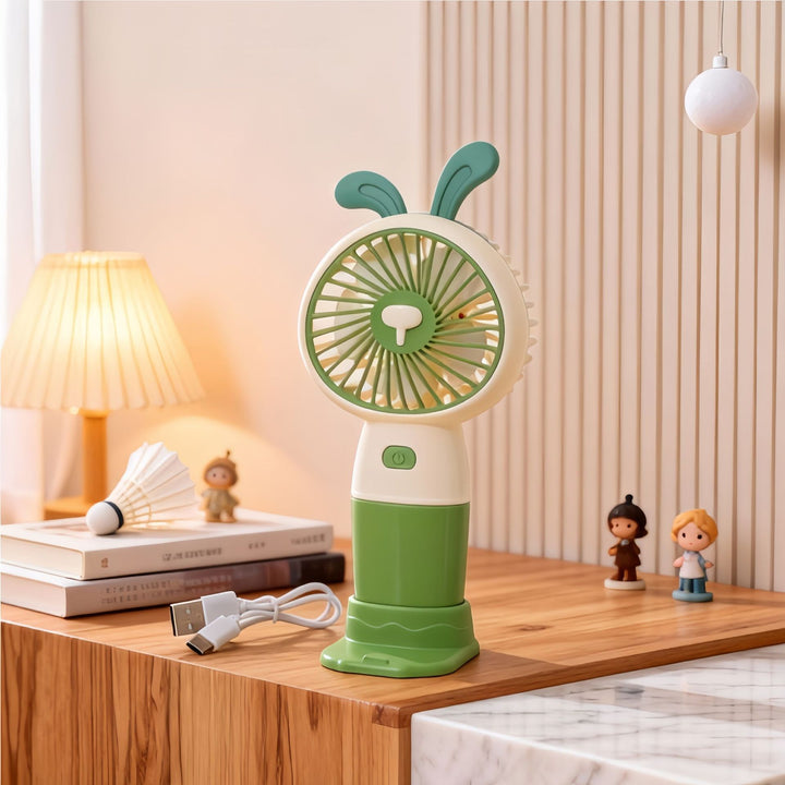 Ladies Portable Hand Fan with Cute Rabbit Design Kalsten