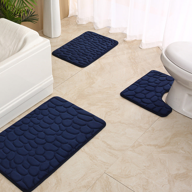 Soft Touch Stone Pattern Bathroom Rug Set Kalsten