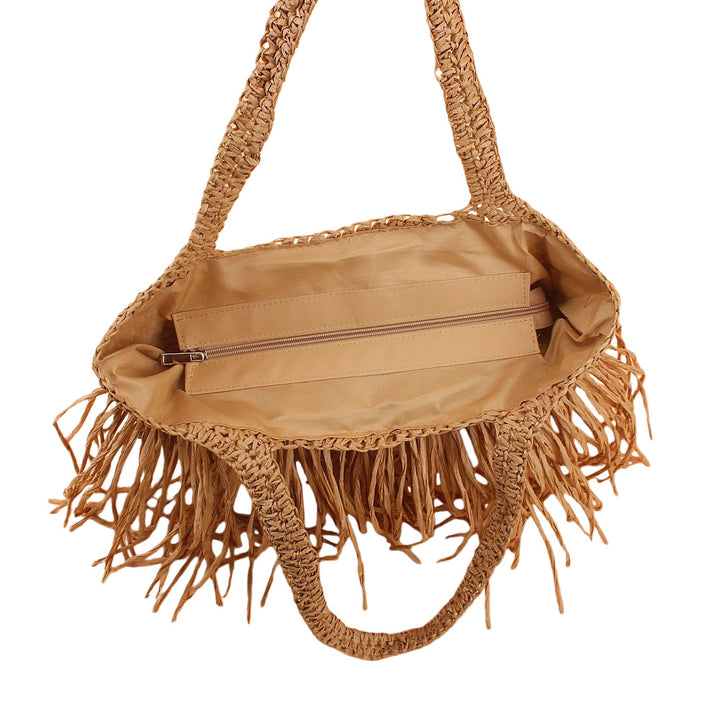 Fransige Tote Bag Made from Handmade Straw Kalsten