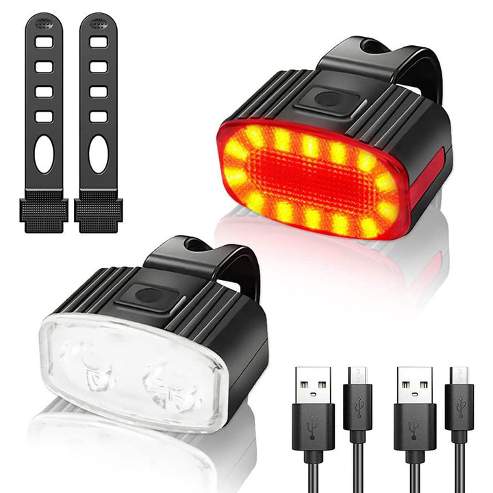 USB Rechargeable Bicycle Safety Light Set Kalsten