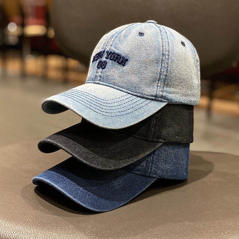 Men's Distressed Denim Style Baseball Cap Kalsten