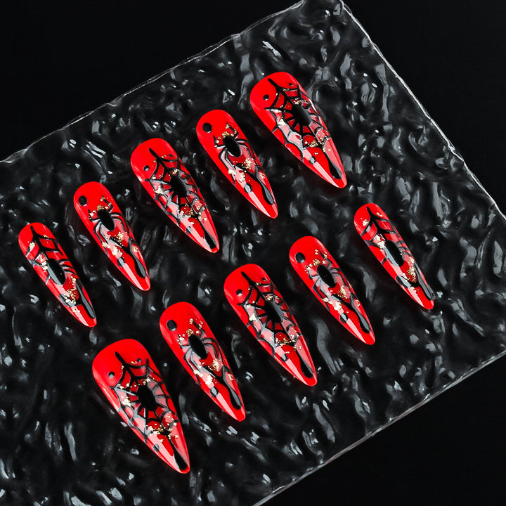 Halloween-Themed Poisonous Spider Press-On Nails Kalsten