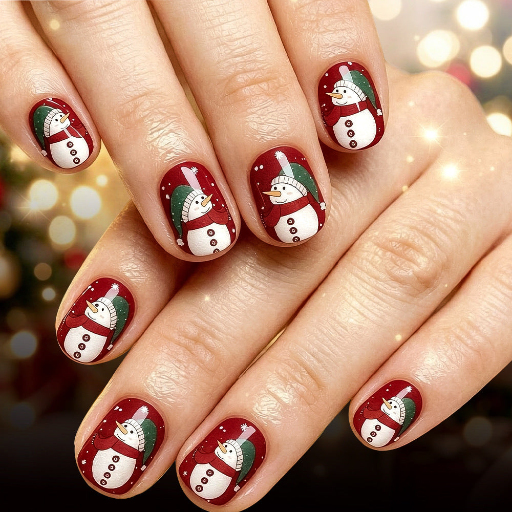 Holiday-Themed Snowman Nail Art Kalsten