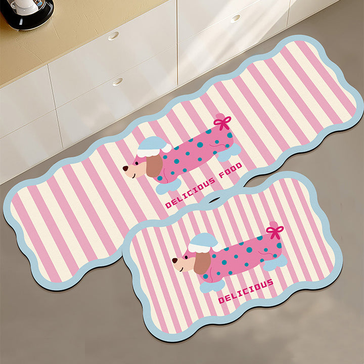 Cute Animal-Themed Kitchen Mat Set