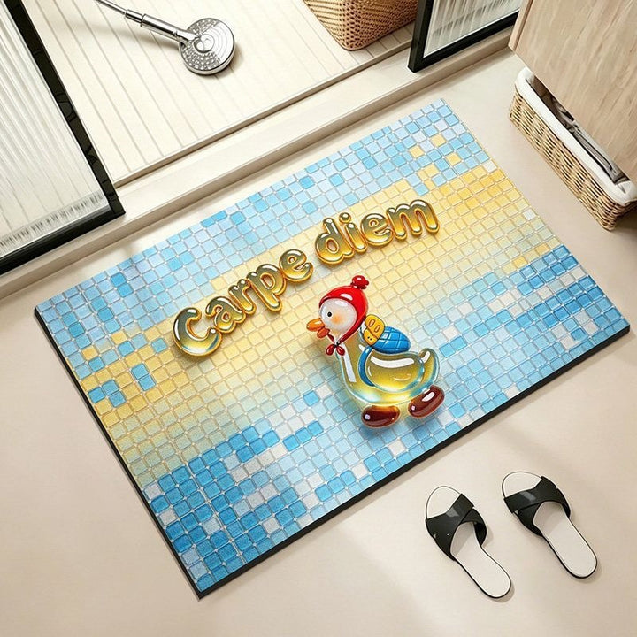 Playful Dog-Themed Bathroom Mat