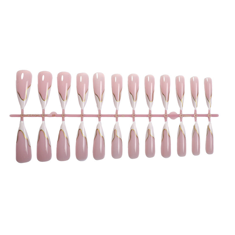 Premium Artistic Press-On Nail Set with Elegant Design Kalsten