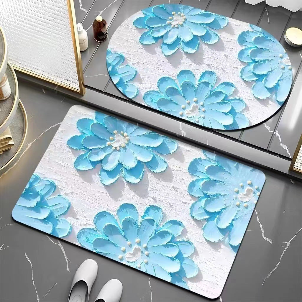 Floral Patterned Bath Mat Kalsten