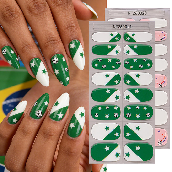 Soccer-Themed Press-On Nail Art