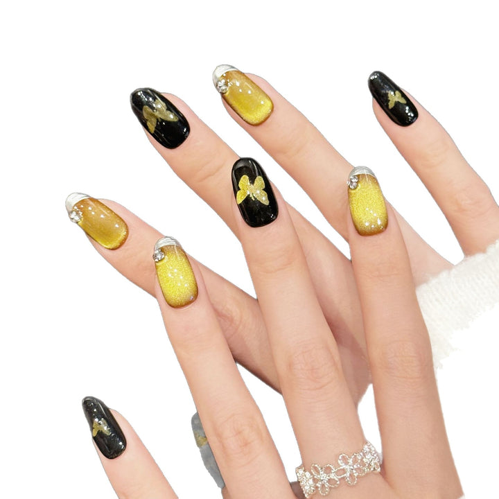 Artistic Butterfly-Inspired Press-On Nails