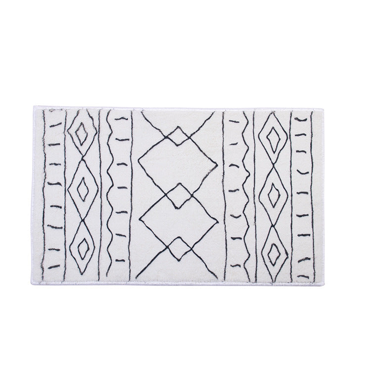 Soft high-pile bath mat rug with Berber-inspired diamond pattern Kalsten