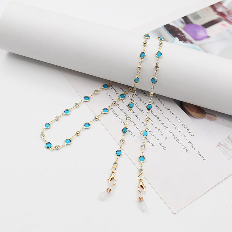 Stylish Gemstone-Linked Eyewear Chain Kalsten