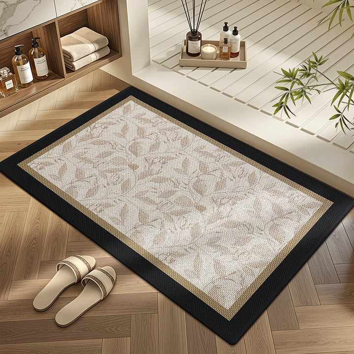 Elegant Floral Print Bath Mat Kalsten