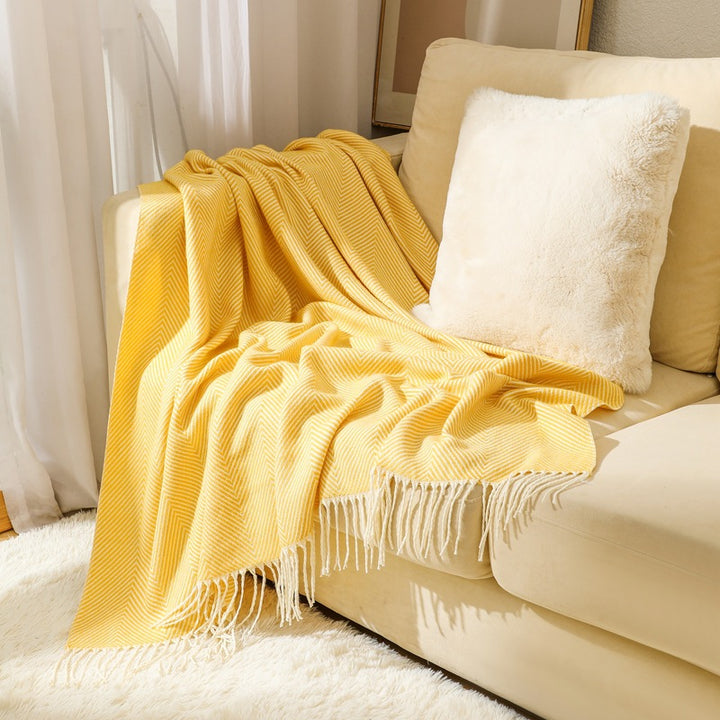 Textured Herringbone Throw Blanket