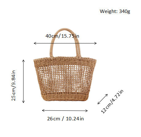 Handcrafted straw bag with fine structure Kalsten