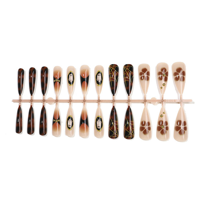 Creative Nail Art Set with Floral and Geometric Designs Kalsten