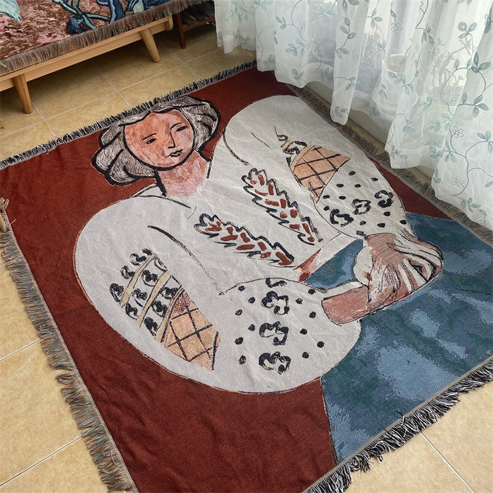 Artistic Woven Tapestry Throw Blanket