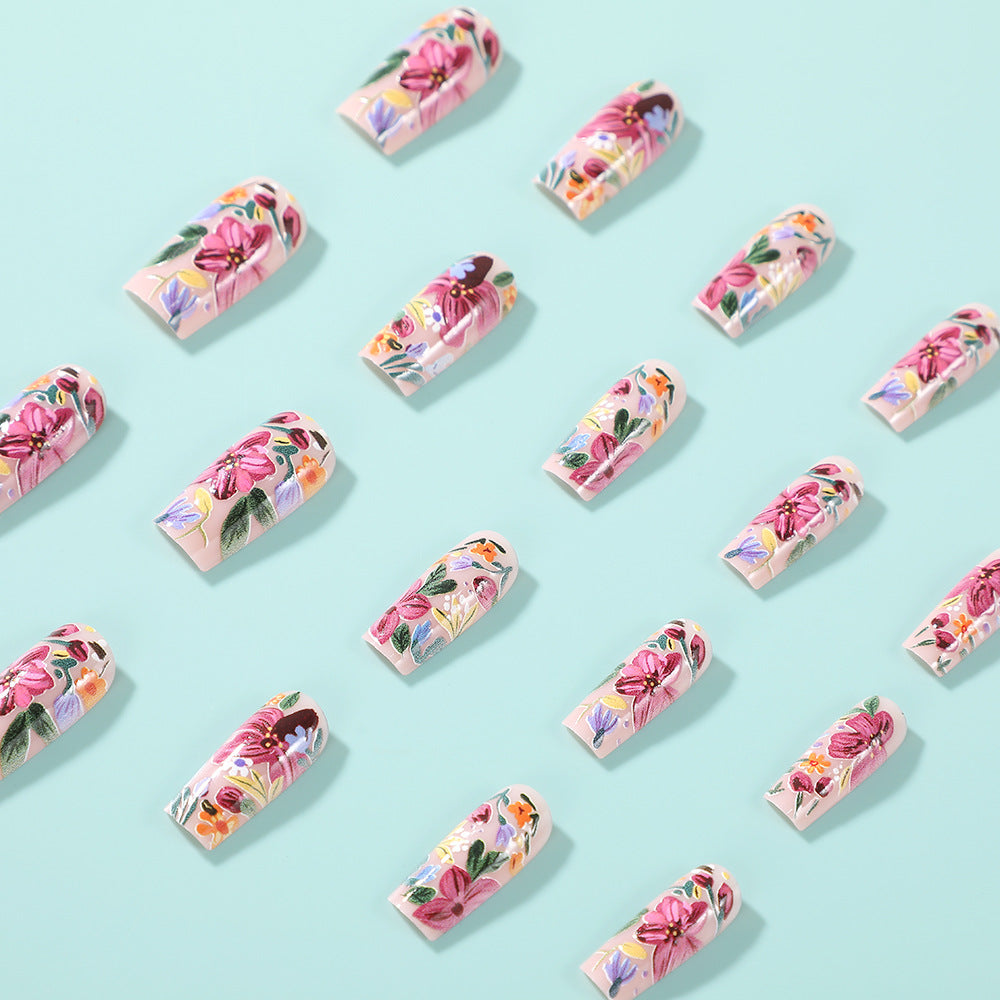 Artificial nails with floral accents Kalsten 1788541752