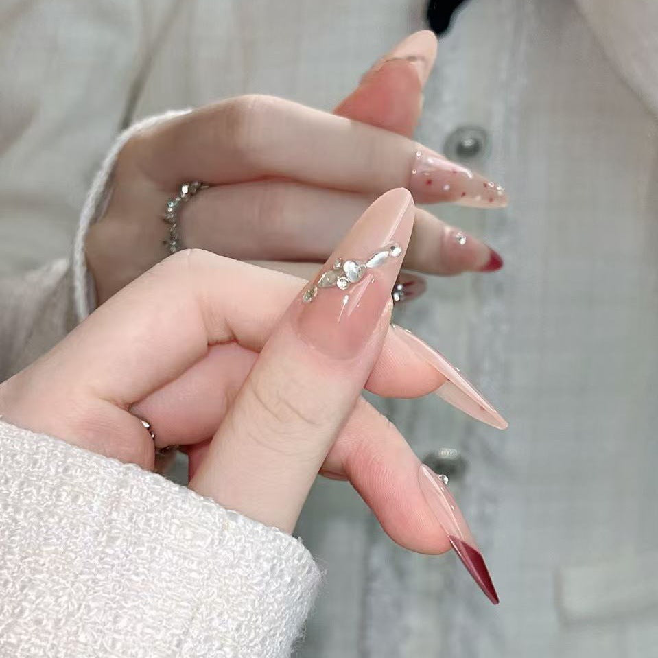 Artistic Press-On Nail Extensions with Decorative Patterns Kalsten