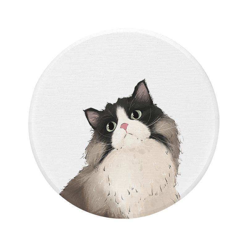 Cat-Themed Round Floor Mat