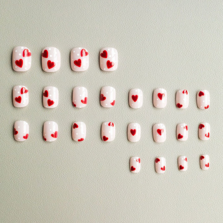 Heart-Themed Acrylic Nail Art Set