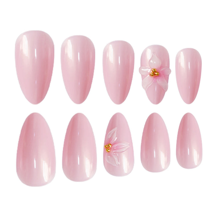 Elegant Floral Pointed Nail Art Extensions Kalsten