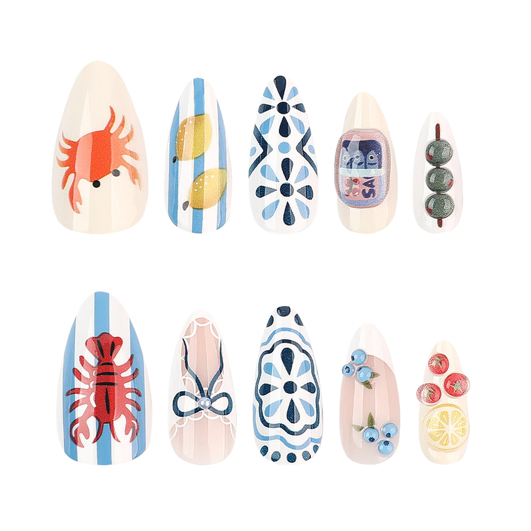 Artistic acrylic nails with unique designs Kalsten