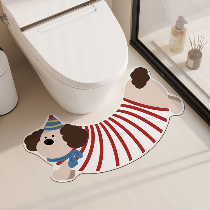 Playful Dog-Themed Bath Mat Kalsten