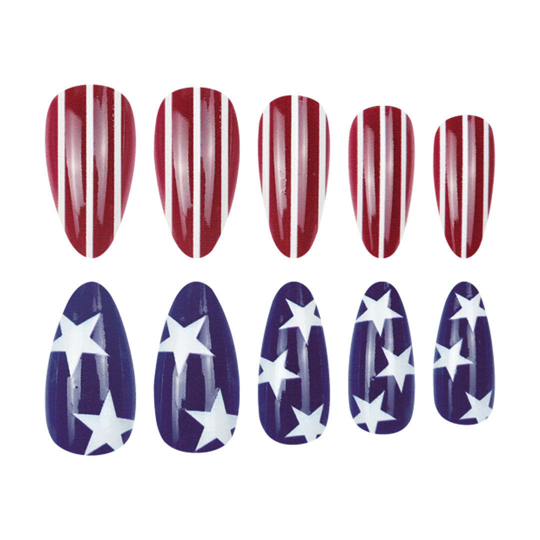 Patriotic Stiletto Press-On Nails Kalsten