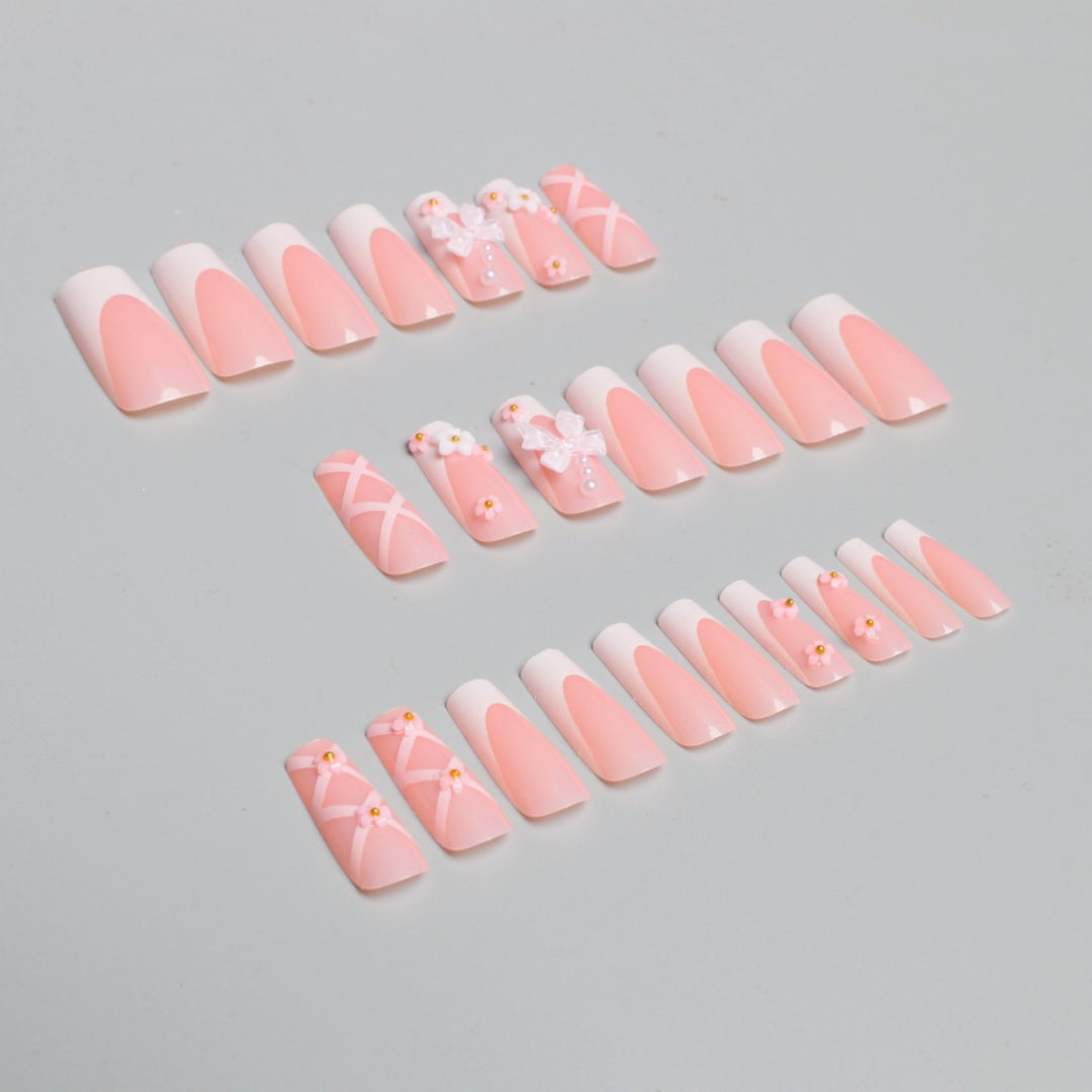 Decorative Floral and Bow Nail Extensions Kalsten