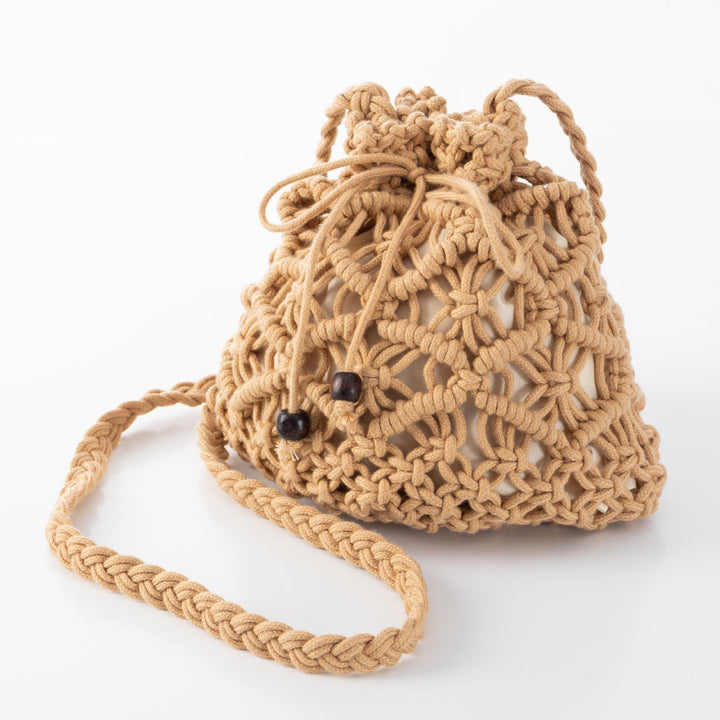 Handmade macrame shoulder bag with playful design Kalsten