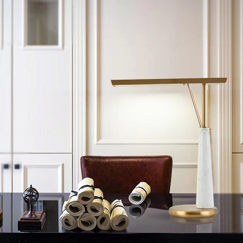 Modern Marble and Brass Table Lamp